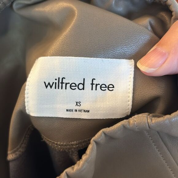 Wilfred Free Women Daria pants taupe shiitake faux leather Leggings XS short NWT - Picture 10 of 12